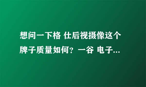 想问一下格 仕后视摄像这个牌子质量如何？一谷 电子后视影像我也觉得不错，不知道哪个好？