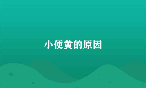 小便黄的原因