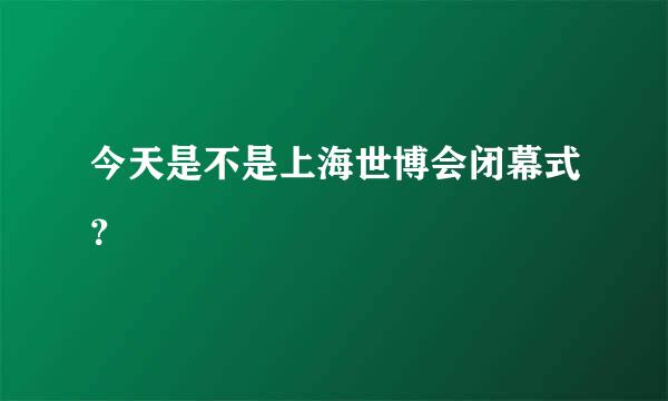 今天是不是上海世博会闭幕式？