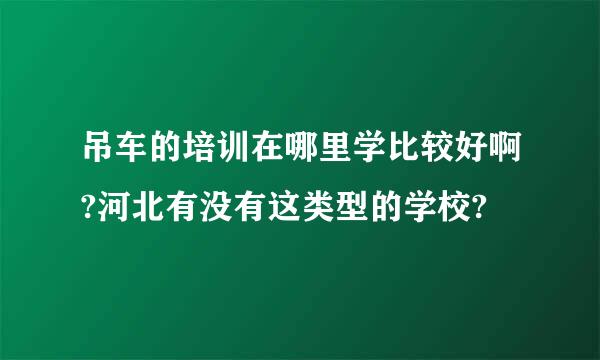 吊车的培训在哪里学比较好啊?河北有没有这类型的学校?