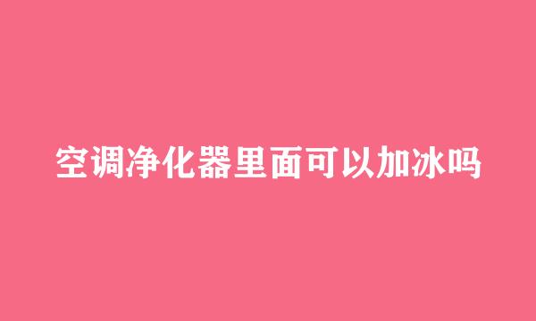 空调净化器里面可以加冰吗