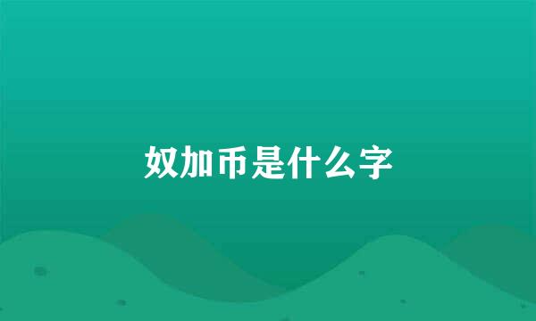 奴加币是什么字