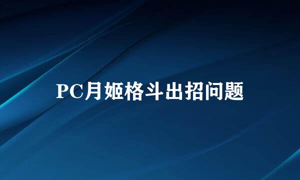 PC月姬格斗出招问题