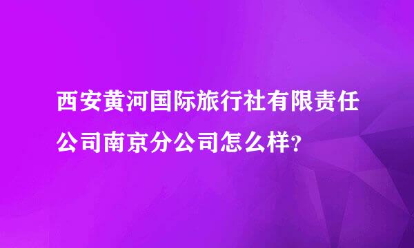 西安黄河国际旅行社有限责任公司南京分公司怎么样？