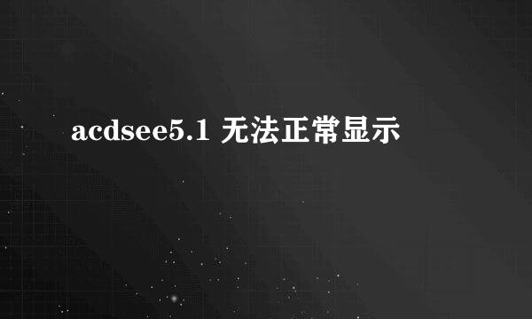 acdsee5.1 无法正常显示