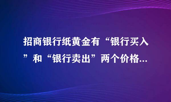 招商银行纸黄金有“银行买入”和“银行卖出”两个价格，比如买入是350,而卖出我355，那我买进的话是350呢