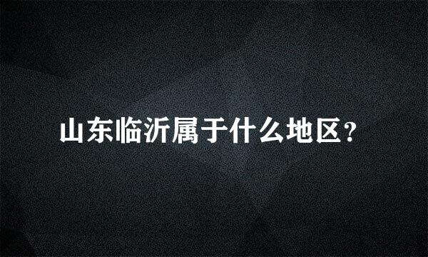 山东临沂属于什么地区？