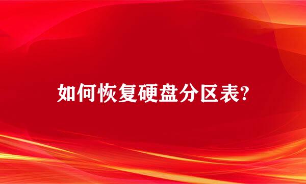 如何恢复硬盘分区表?