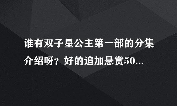 谁有双子星公主第一部的分集介绍呀？好的追加悬赏50-100！