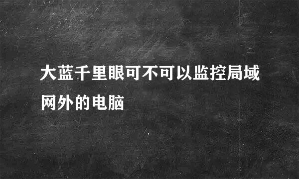 大蓝千里眼可不可以监控局域网外的电脑