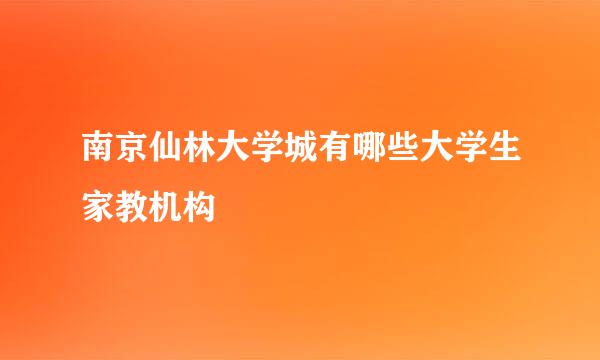 南京仙林大学城有哪些大学生家教机构