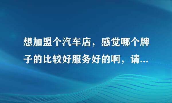 想加盟个汽车店，感觉哪个牌子的比较好服务好的啊，请推荐一下把