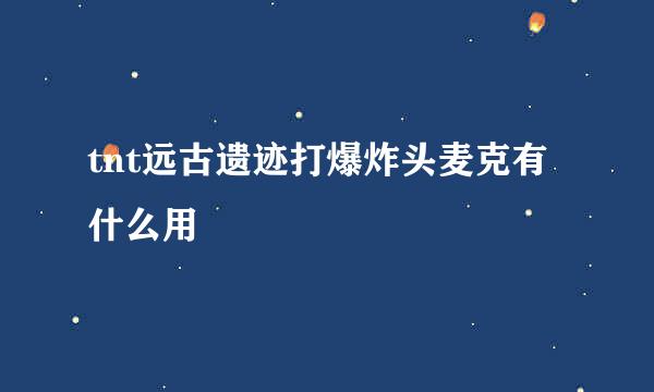 tnt远古遗迹打爆炸头麦克有什么用