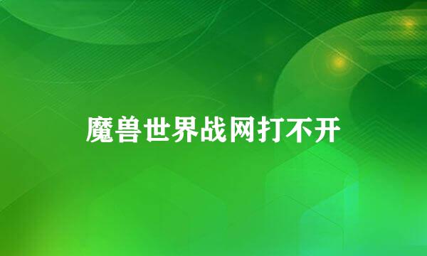 魔兽世界战网打不开