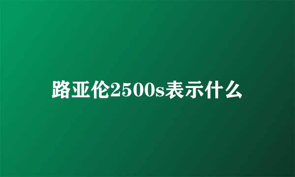 路亚伦2500s表示什么