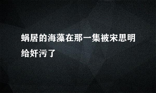 蜗居的海藻在那一集被宋思明给奸污了