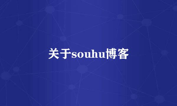 关于souhu博客