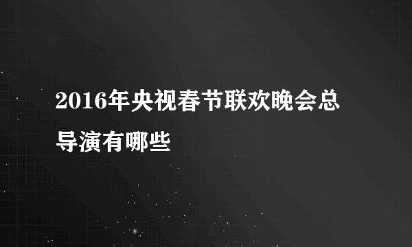 2016年央视春节联欢晚会总导演有哪些