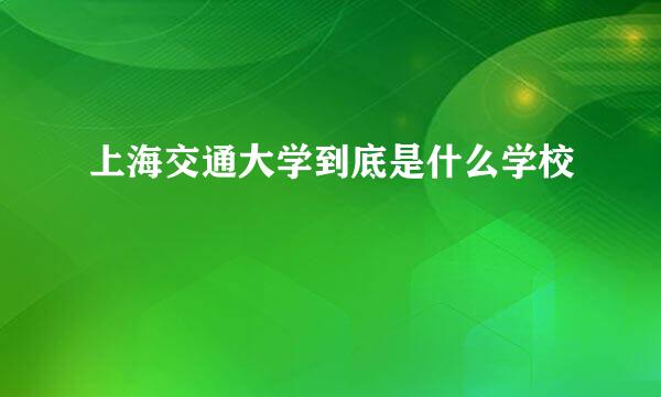 上海交通大学到底是什么学校