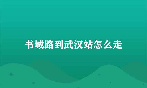 书城路到武汉站怎么走