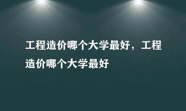 工程造价哪个大学最好，工程造价哪个大学最好