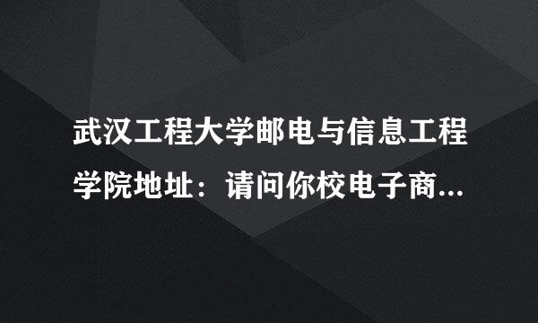 武汉工程大学邮电与信息工程学院地址：请问你校电子商务专业怎样，校区在哪里