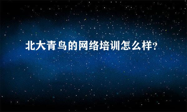 北大青鸟的网络培训怎么样？