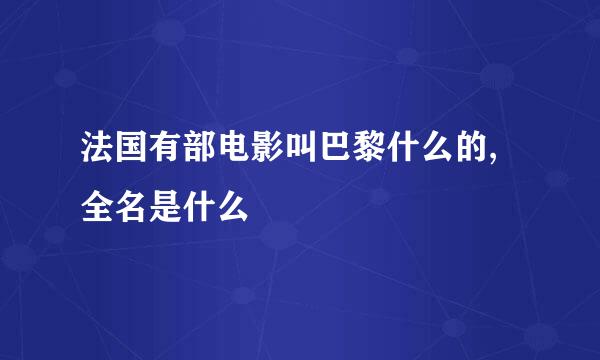 法国有部电影叫巴黎什么的,全名是什么