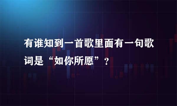 有谁知到一首歌里面有一句歌词是“如你所愿”？