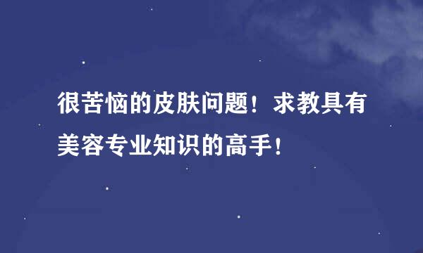 很苦恼的皮肤问题！求教具有美容专业知识的高手！