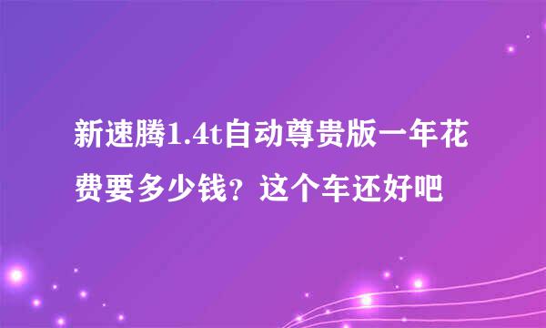 新速腾1.4t自动尊贵版一年花费要多少钱？这个车还好吧