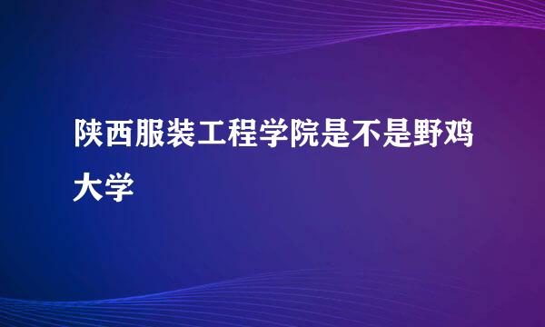 陕西服装工程学院是不是野鸡大学