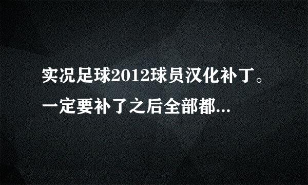 实况足球2012球员汉化补丁。一定要补了之后全部都是中文。