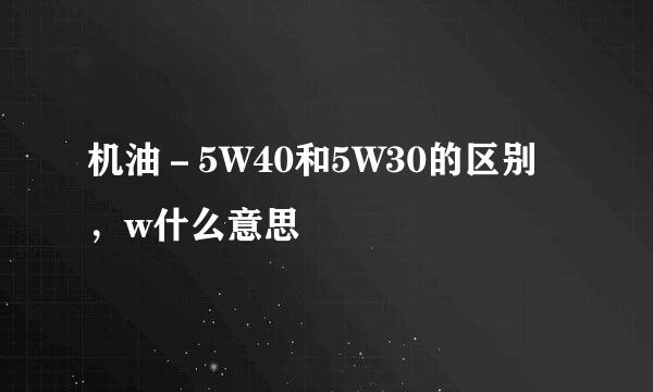 机油－5W40和5W30的区别，w什么意思