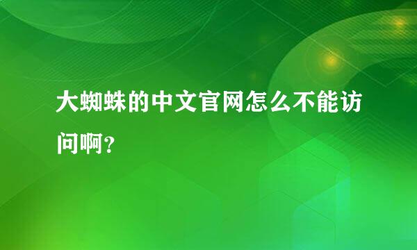 大蜘蛛的中文官网怎么不能访问啊？