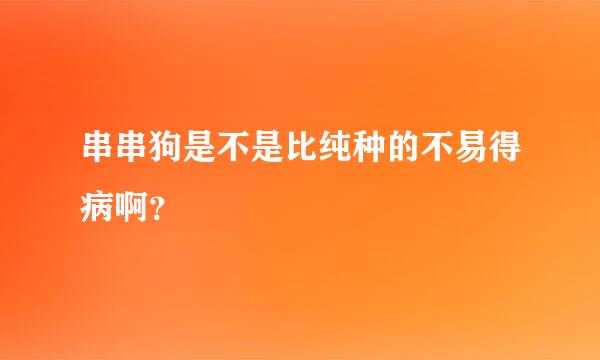 串串狗是不是比纯种的不易得病啊？