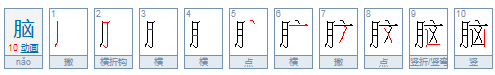 “脑”字的笔顺是什么？