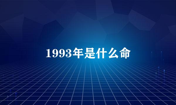 1993年是什么命