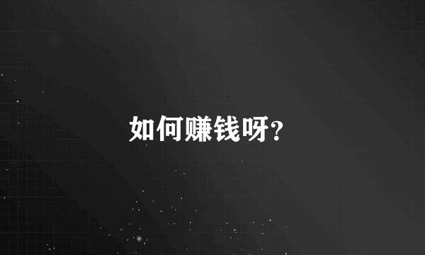 如何赚钱呀？