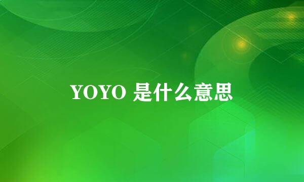 YOYO 是什么意思