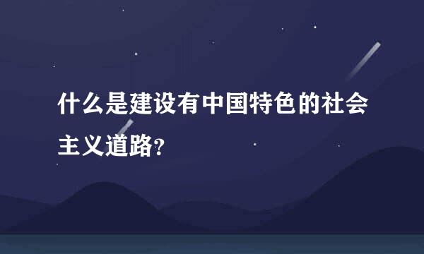 什么是建设有中国特色的社会主义道路？