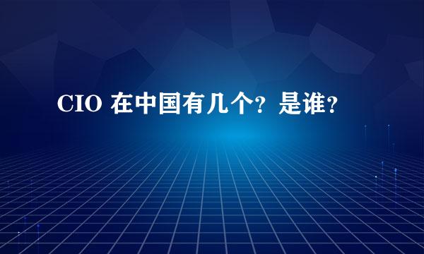 CIO 在中国有几个？是谁？