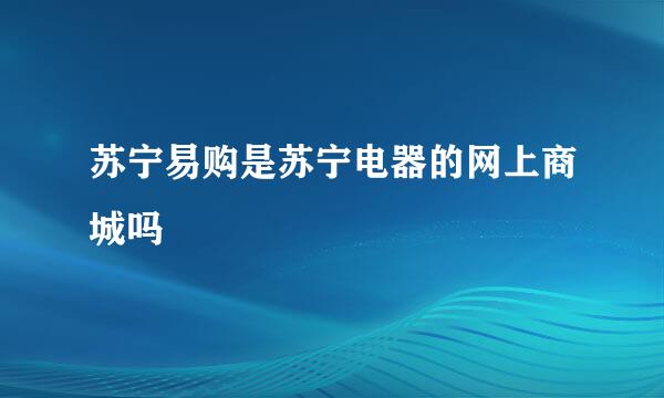 苏宁易购是苏宁电器的网上商城吗