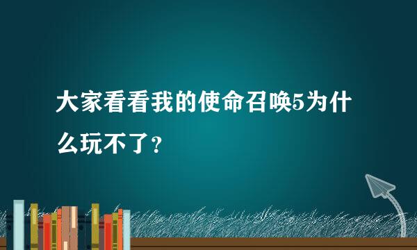 大家看看我的使命召唤5为什么玩不了？