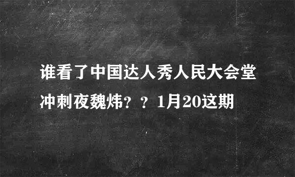 谁看了中国达人秀人民大会堂冲刺夜魏炜？？1月20这期