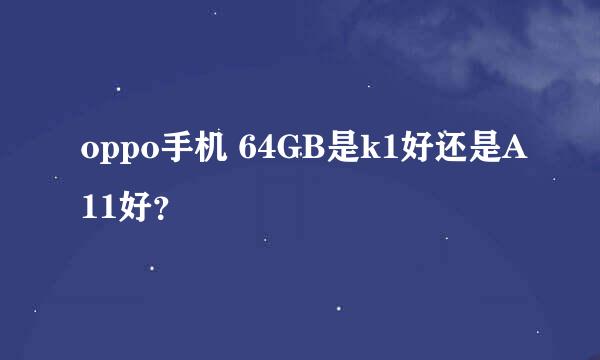 oppo手机 64GB是k1好还是A11好？