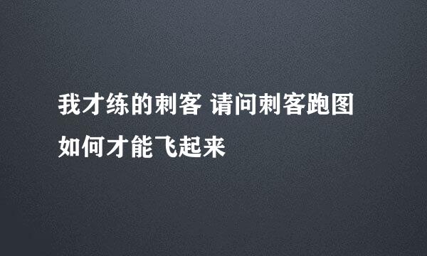 我才练的刺客 请问刺客跑图如何才能飞起来