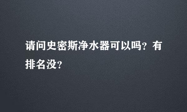 请问史密斯净水器可以吗？有排名没？