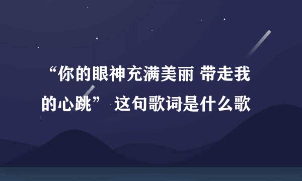 “你的眼神充满美丽 带走我的心跳” 这句歌词是什么歌