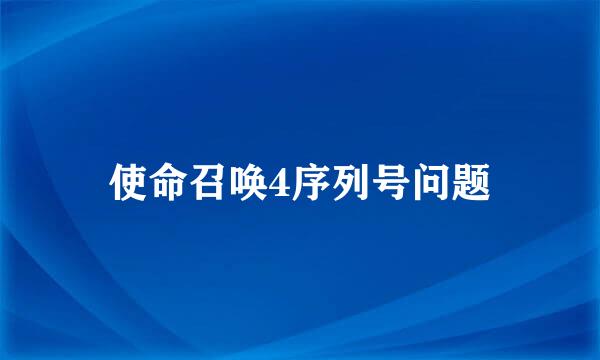 使命召唤4序列号问题